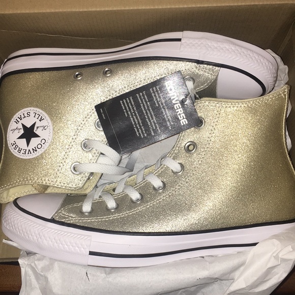 New Women's Converse Hi Ombre Metallic Sneakers - Picture 7 of 8